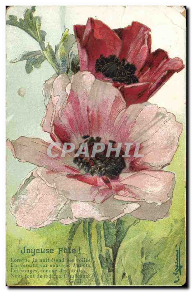CPA Fantaisie Illlustrateur Fleurs 