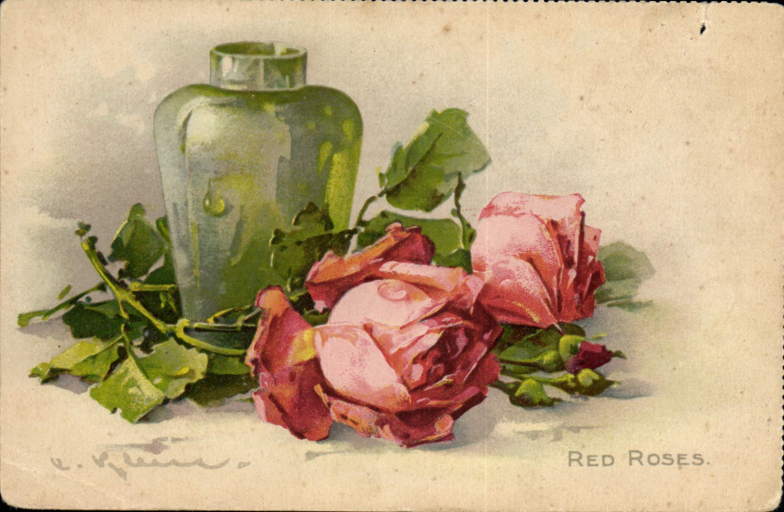 CPA Fantaisie Illlustrateur Fleurs 