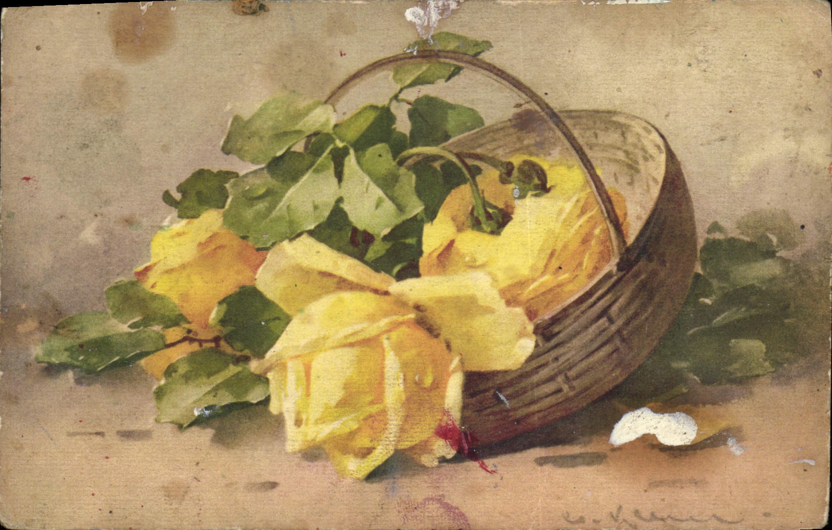 CPA Fantaisie Illlustrateur Fleurs 