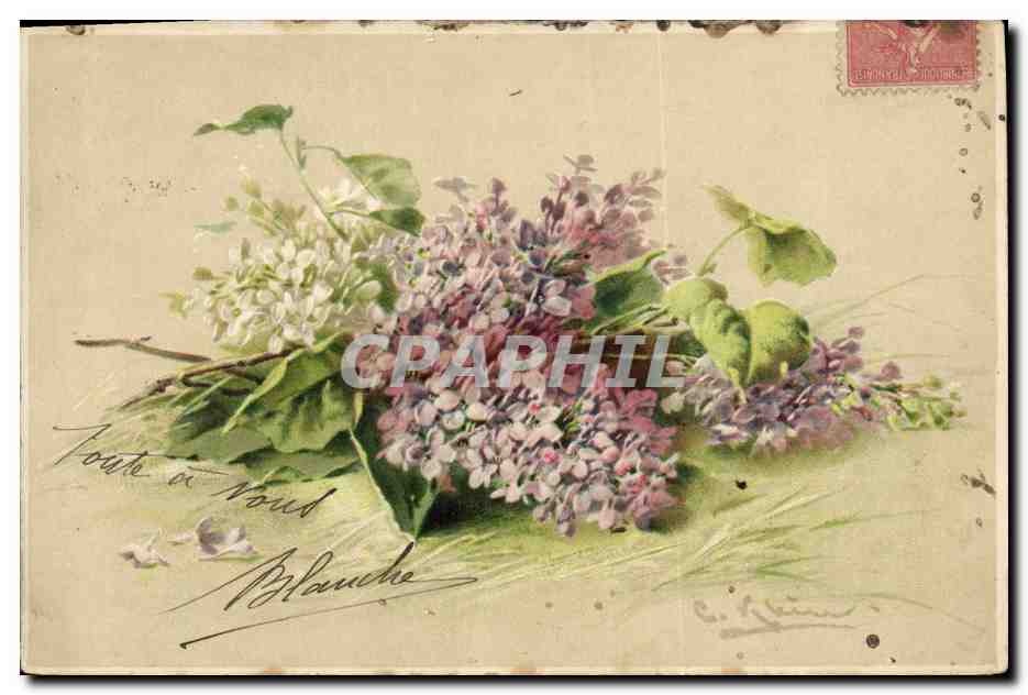 CPA Fantaisie Illlustrateur Fleurs 