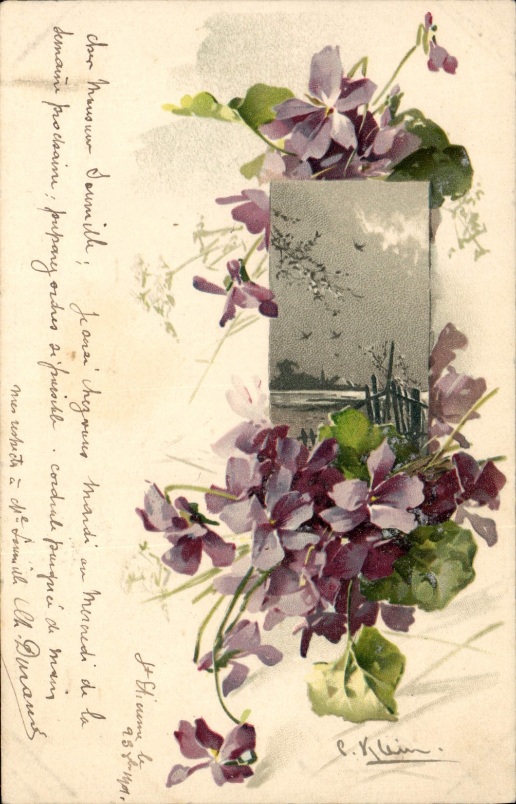 CPA Fantaisie Illlustrateur Fleurs 