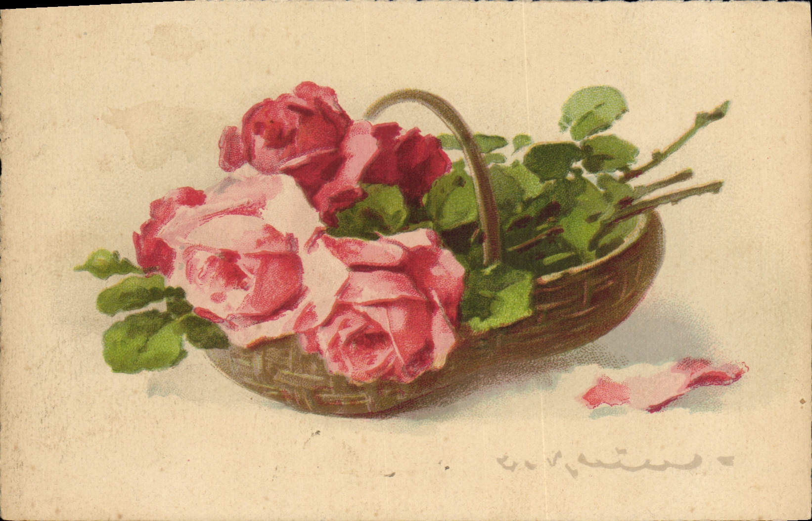 CPA Fantaisie Illlustrateur Fleurs 