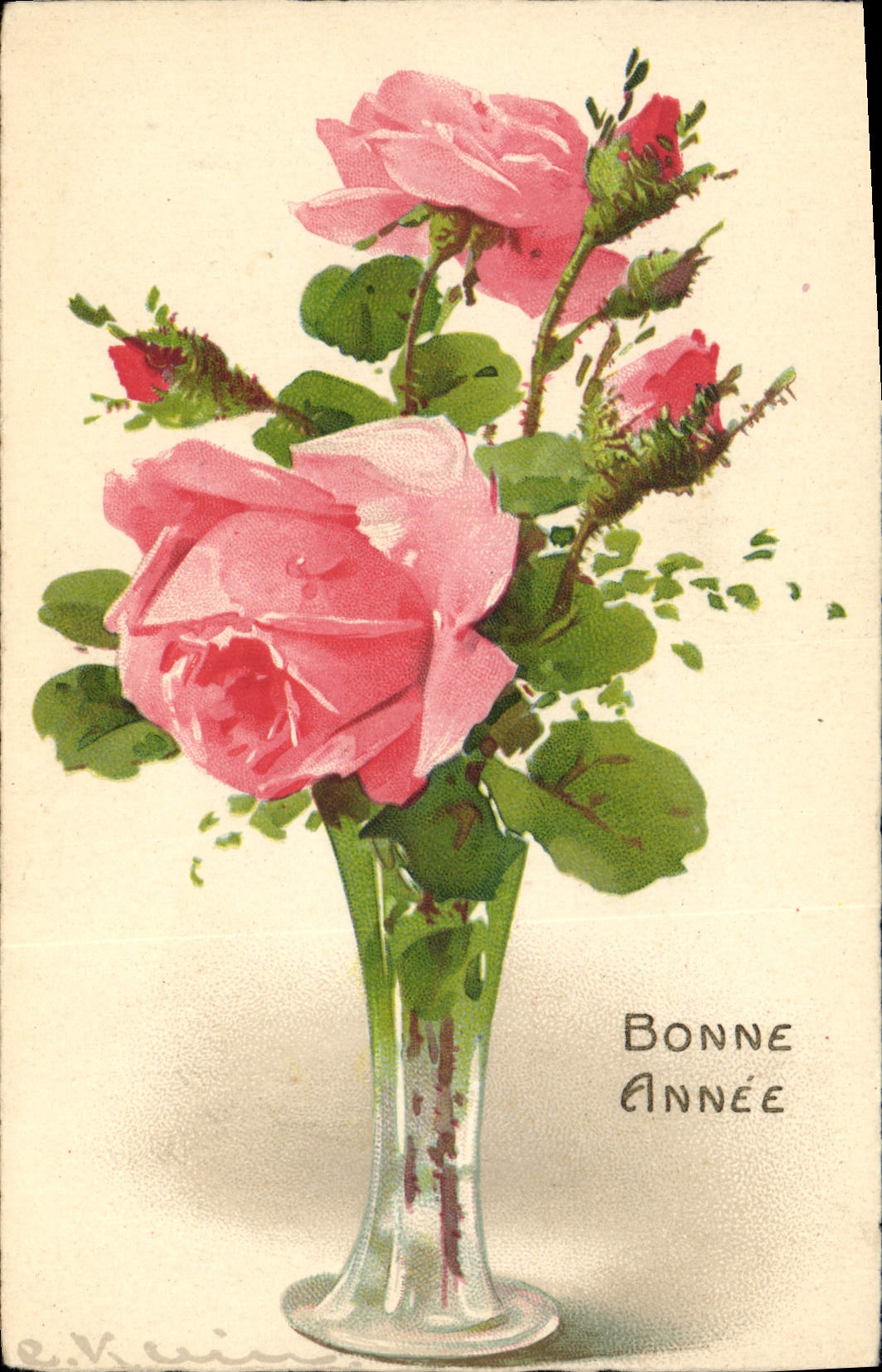 CPA Fantaisie Illlustrateur Fleurs 