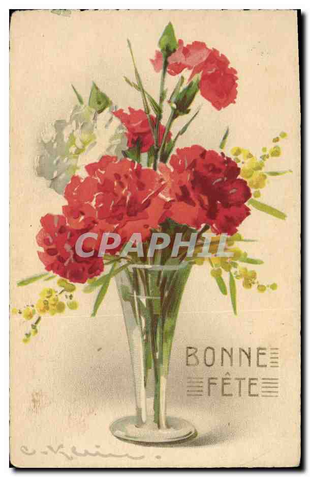 CPA Fantaisie Illlustrateur Fleurs 
