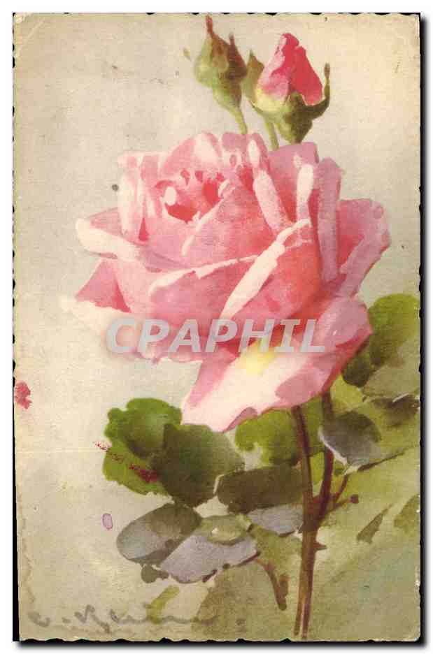 CPA Fantaisie Illlustrateur Fleurs 