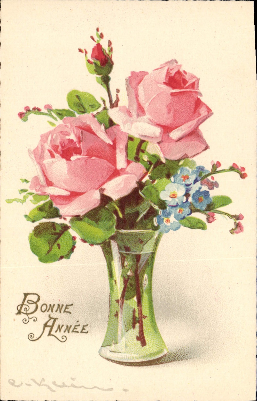 CPA Fantaisie Illlustrateur Fleurs 