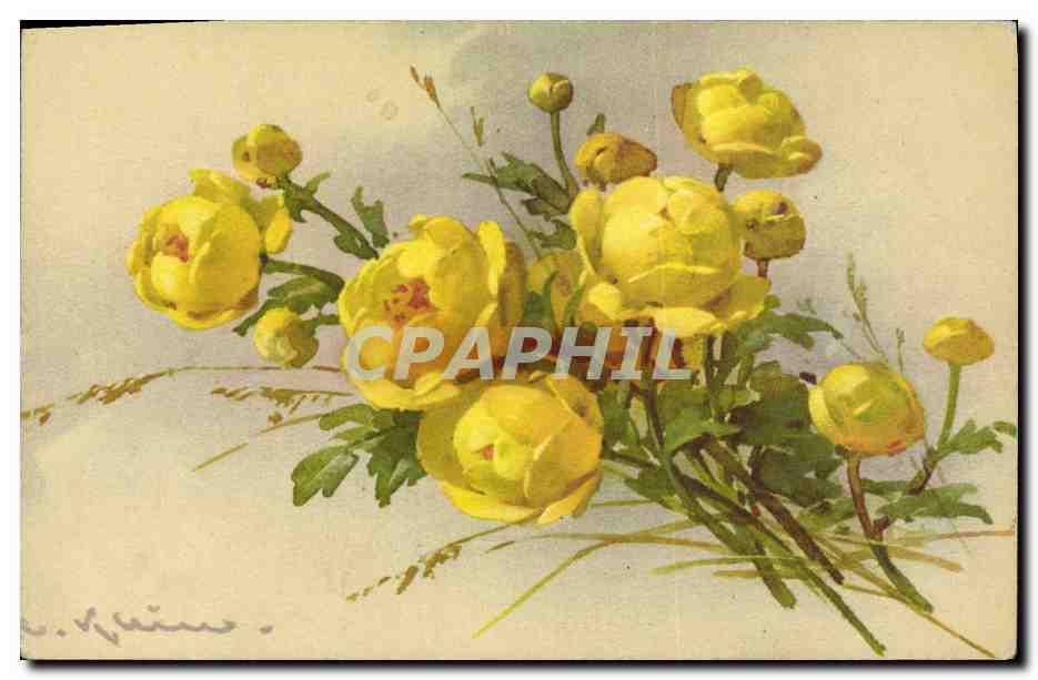 CPA Fantaisie Illlustrateur Fleurs 