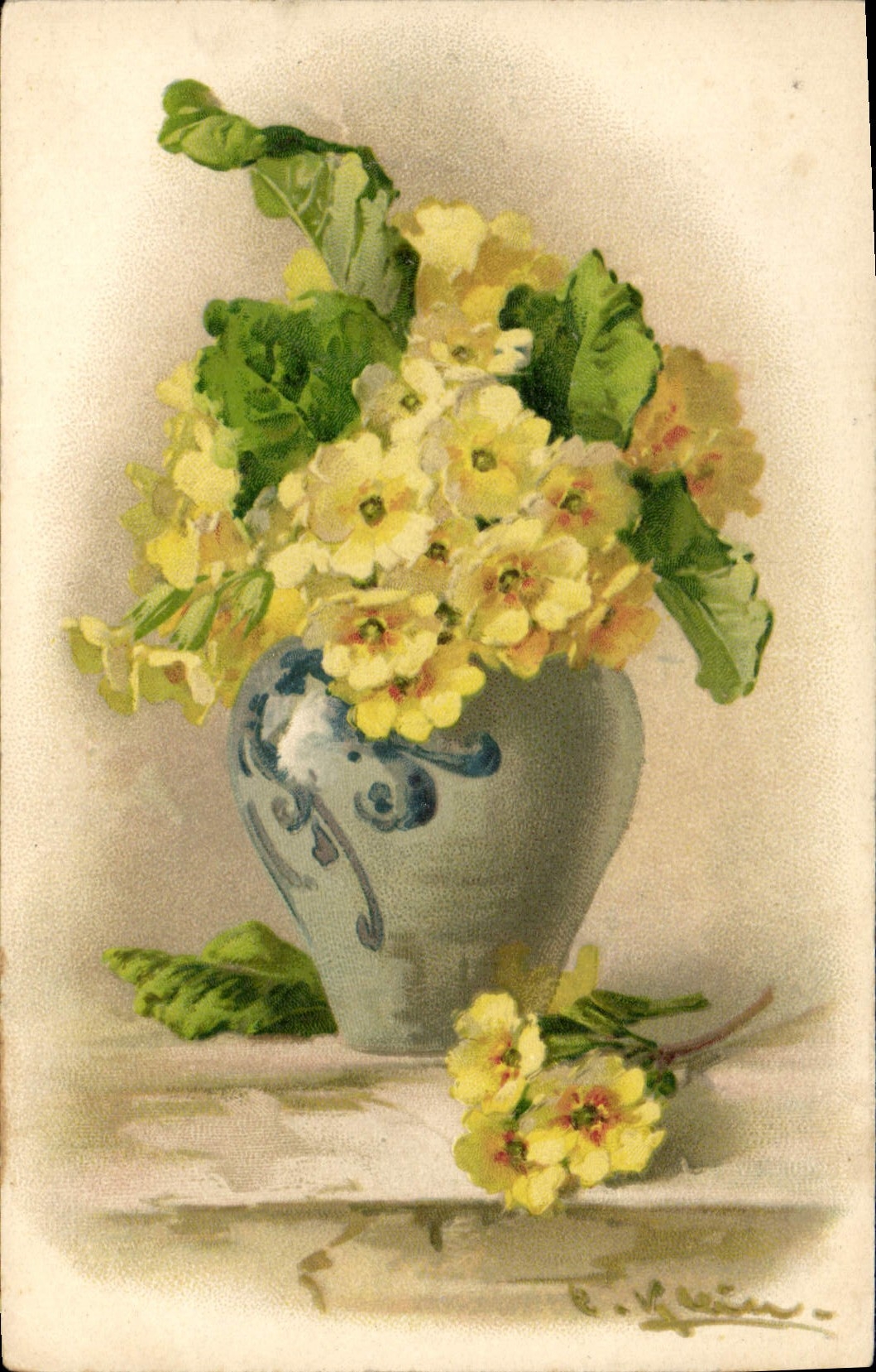 CPA Fantaisie Illlustrateur Fleurs 