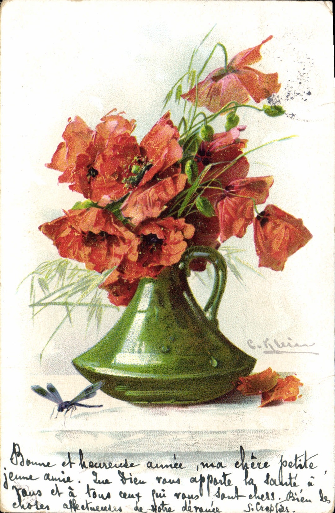 CPA Fantaisie Illlustrateur Fleurs 