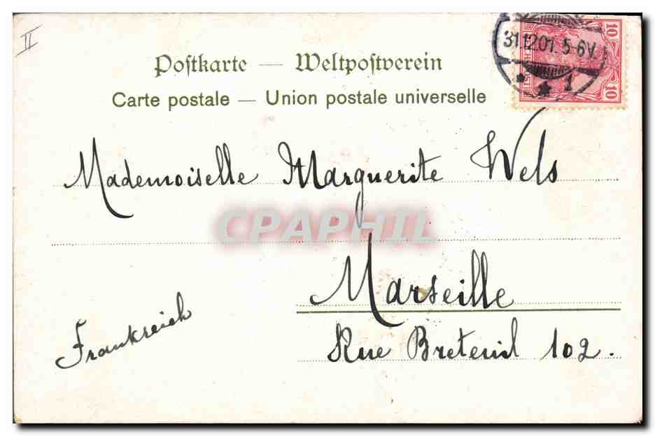 CPA Fantaisie Illlustrateur Fleurs  — Verso