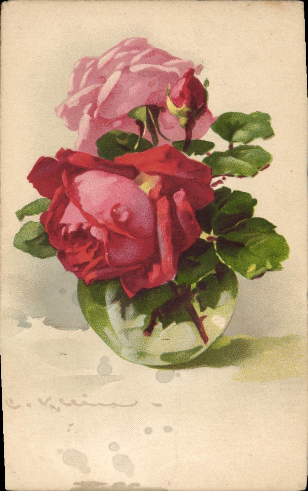 CPA Fantaisie Illlustrateur Fleurs