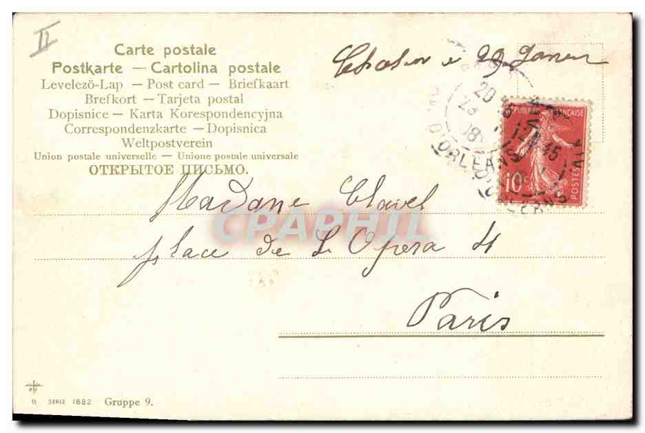Rose — illustration colorée — série 6, 1882, Gruppe 9 — Verso
