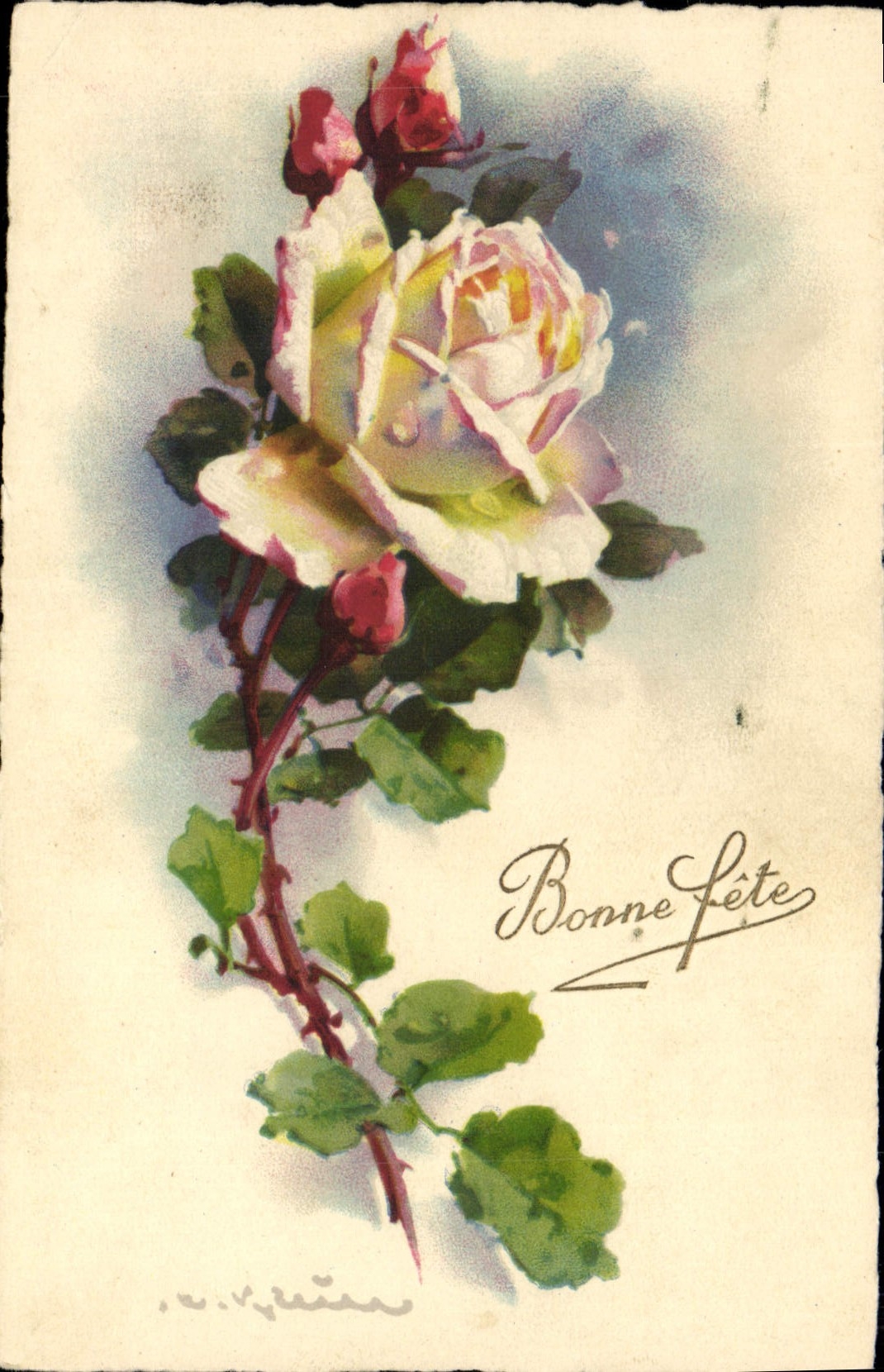 CPA Fantaisie Illlustrateur Fleurs 