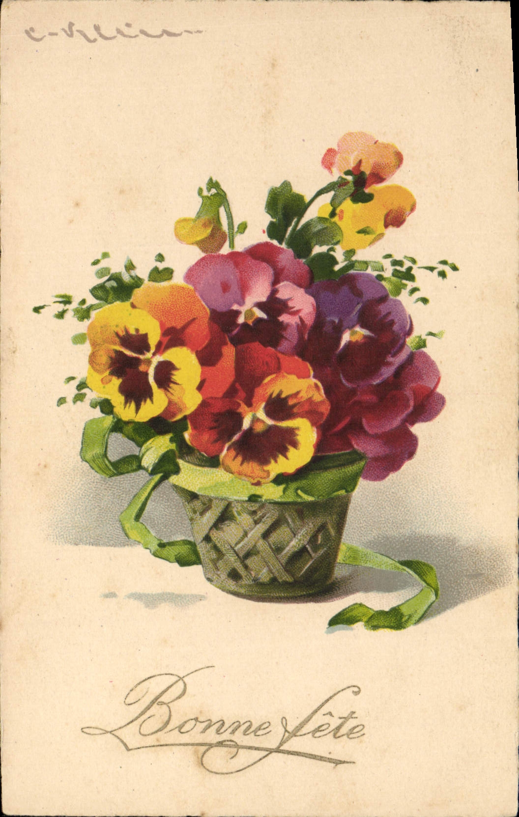 CPA Fantaisie Illlustrateur Fleurs 