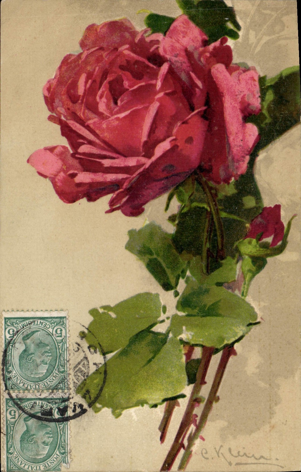 CPA Fantaisie Illlustrateur Fleurs 