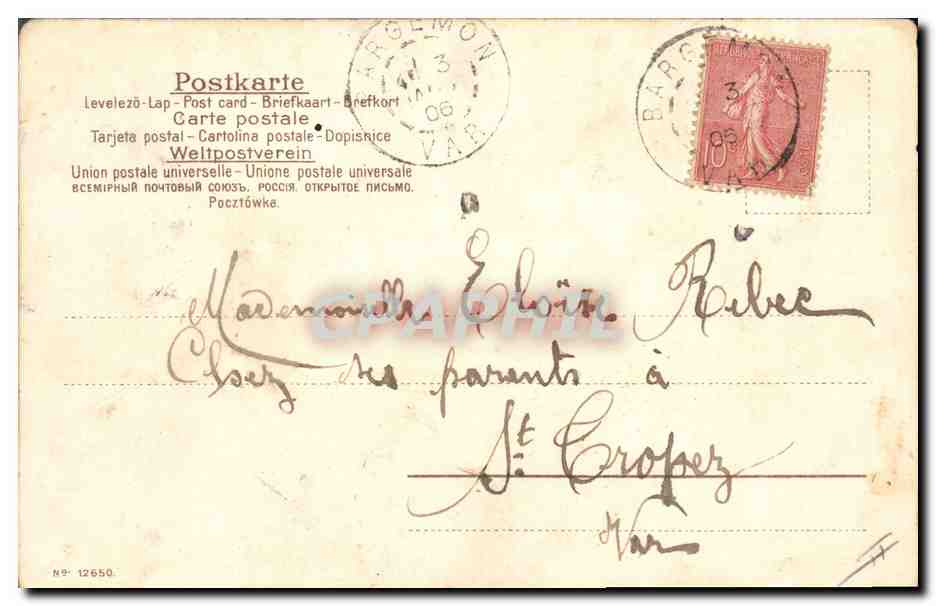 CPA Fantaisie Illlustrateur Fleurs  — Verso