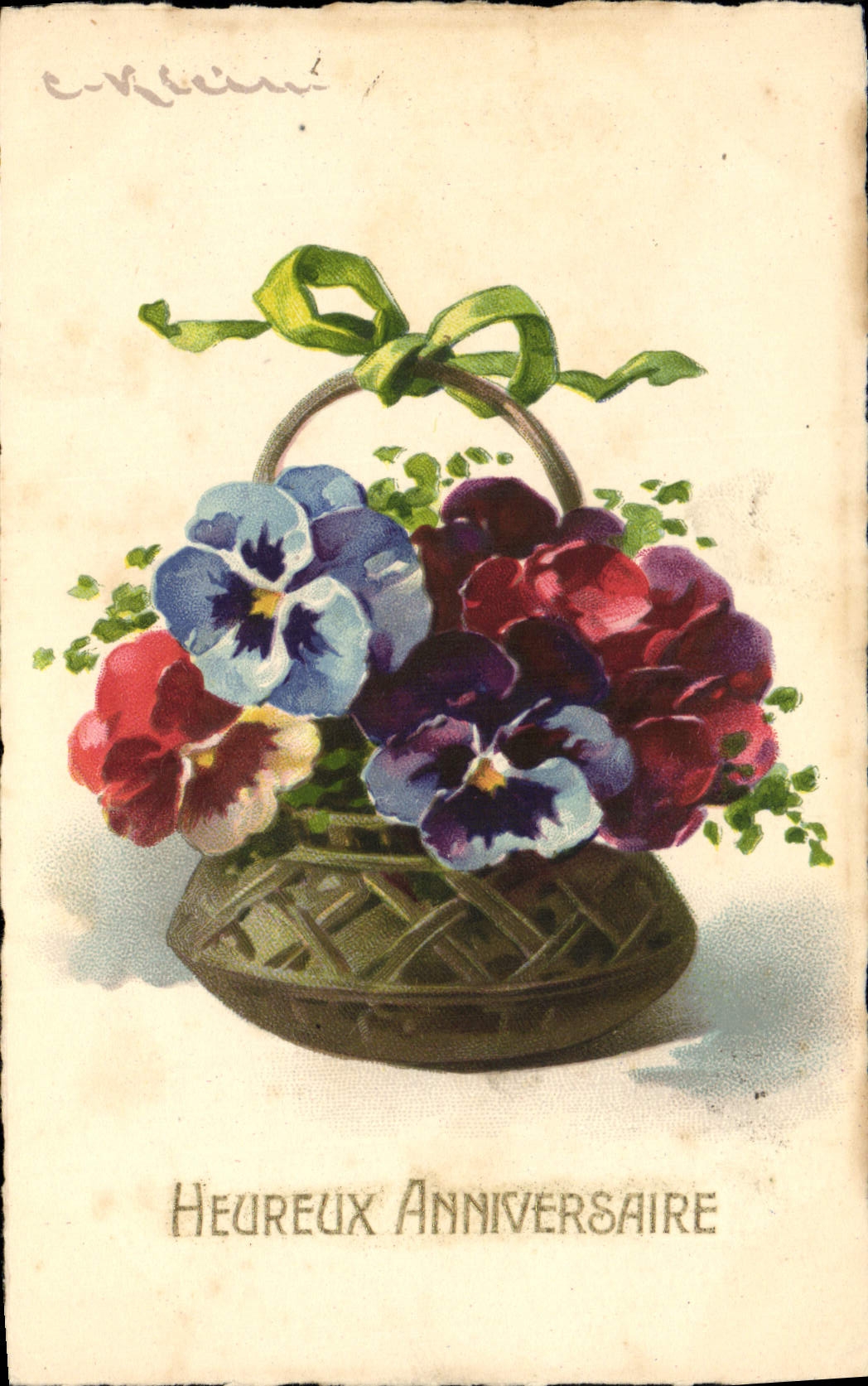 CPA Fantaisie Illlustrateur Fleurs 