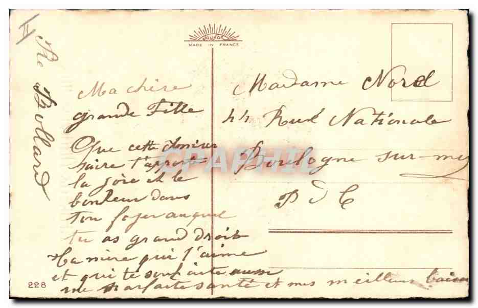 CPA Fantaisie Illlustrateur Fleurs  — Verso