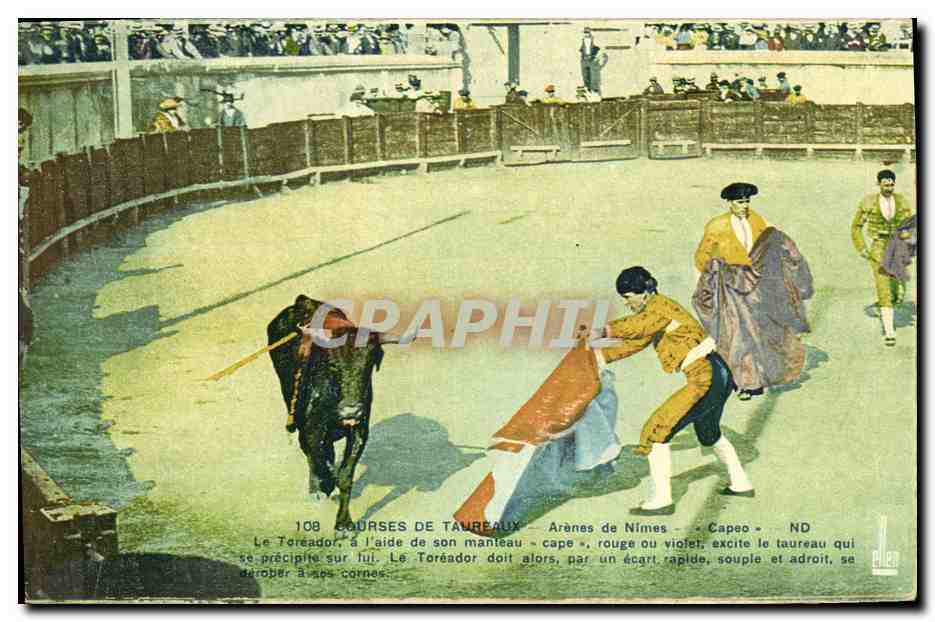 CPA Corrida Course de taureaux Arenes de Nimes Capeo 