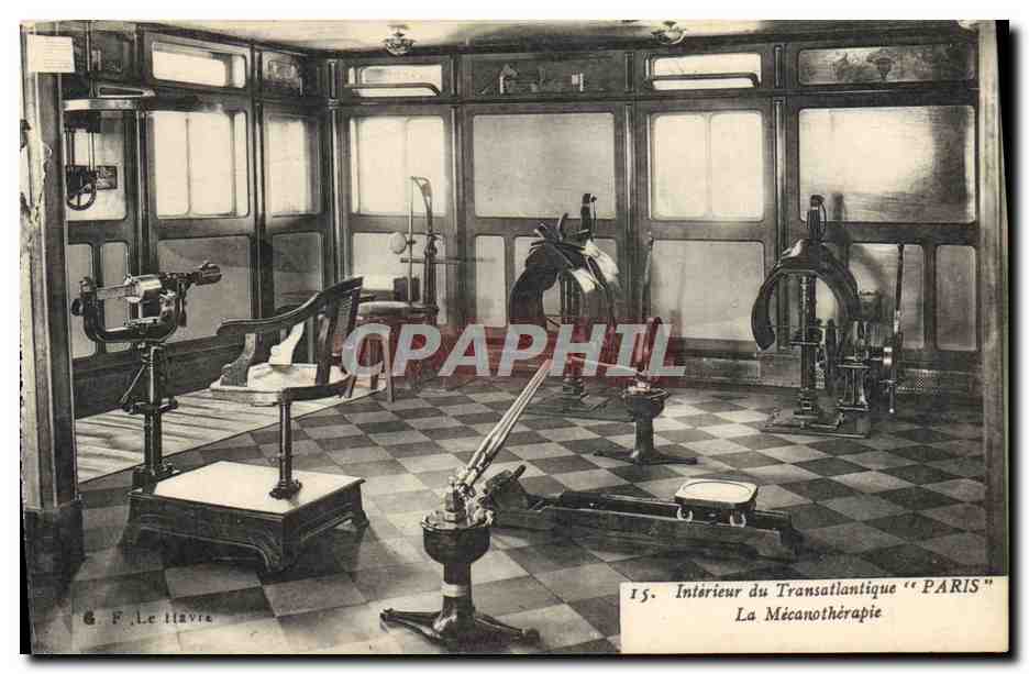 Intérieur du Transatlantique "PARIS" — La Mécanothérapie — F. Le Dian