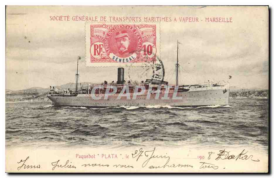 Transbordador "PLATA" — Sociedad General de Transportes Marítimos a Vapor — Marsella
