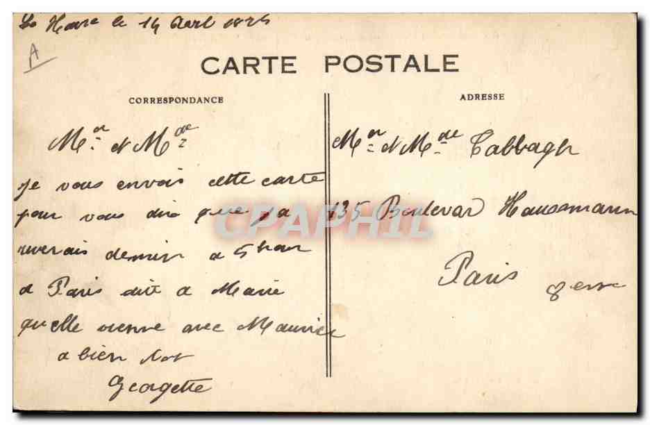 Le Havre — Entrée du Paquebot "Paris" — G.F.I. n°60 — Achterkant