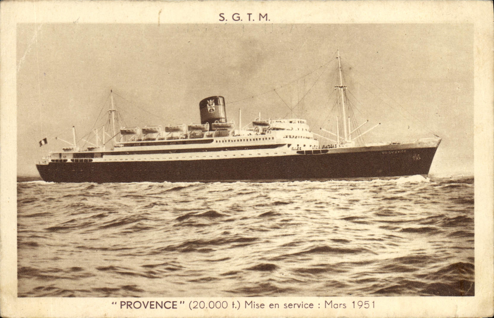 CPA Bateau Paquebot Provence SGTM 
