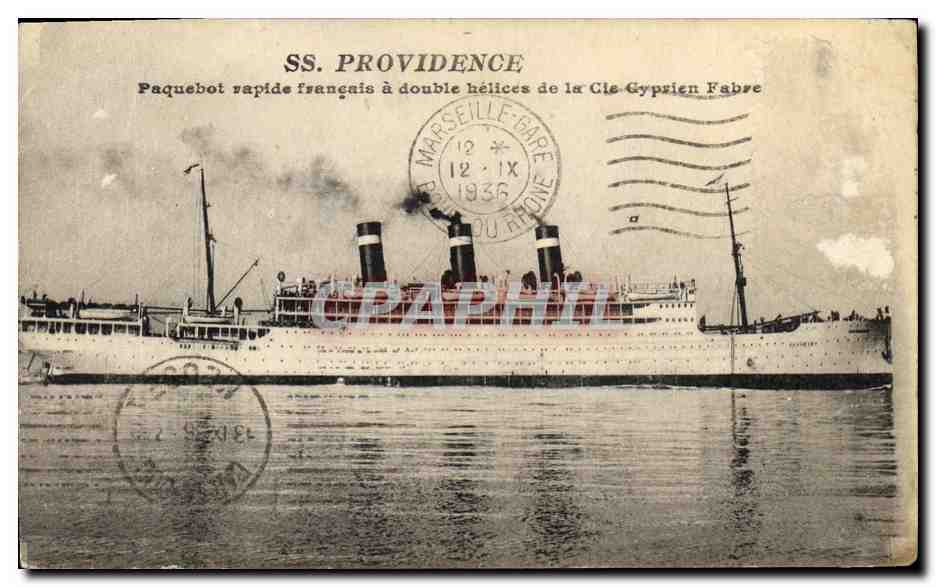 CPA Bateau Paquebot SS Providence Cie Cyprien Fabre 