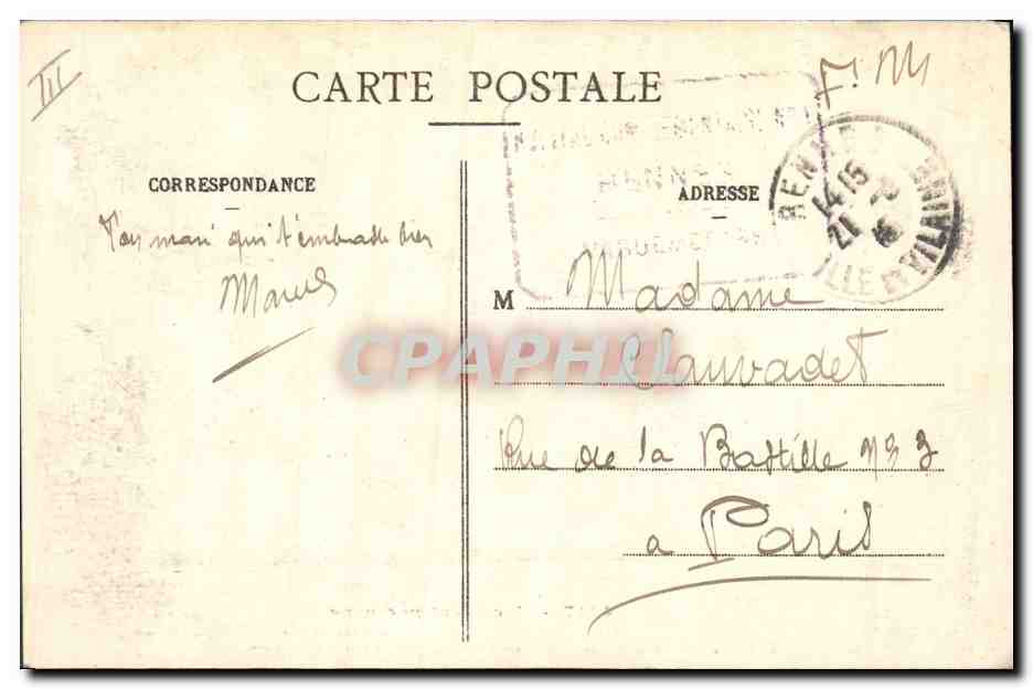 CPA Folklore Lits Clots L'accident nocturne  — Verso