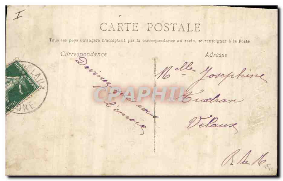 CPA Fantaisie Paques Poisson Enfant  — Rückseite