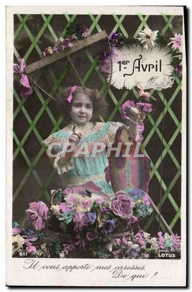 CPA Fantaisie Paques Poisson Enfant 