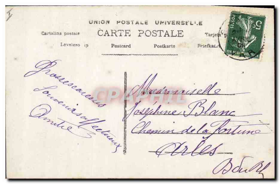 CPA Fantaisie Paques Poisson Enfant  — Rückseite