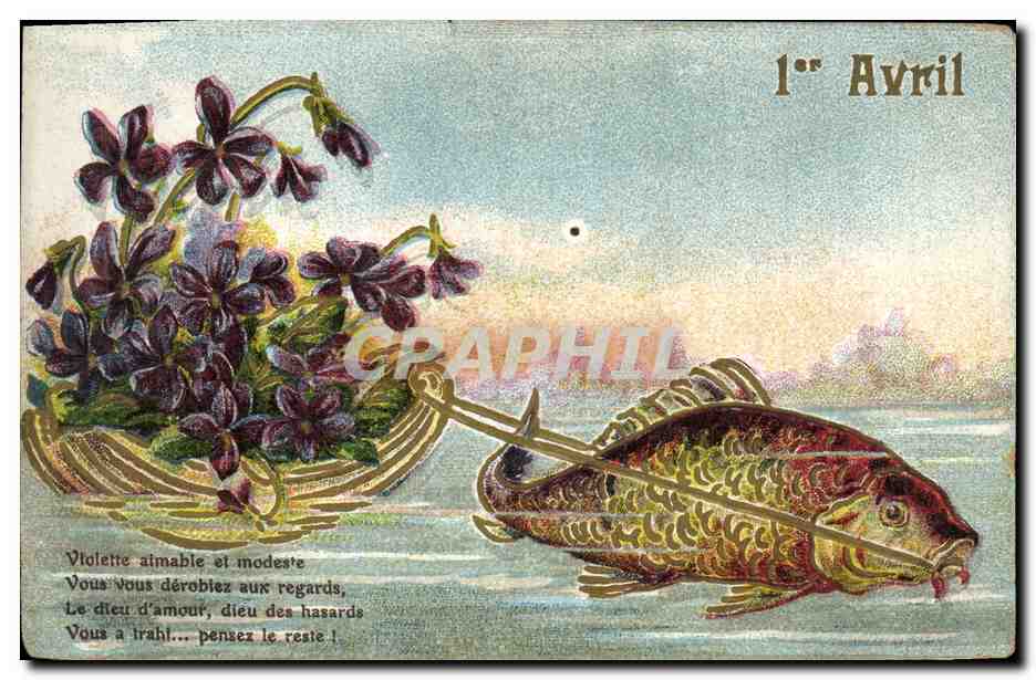 CPA Fantaisie Paques Poisson 