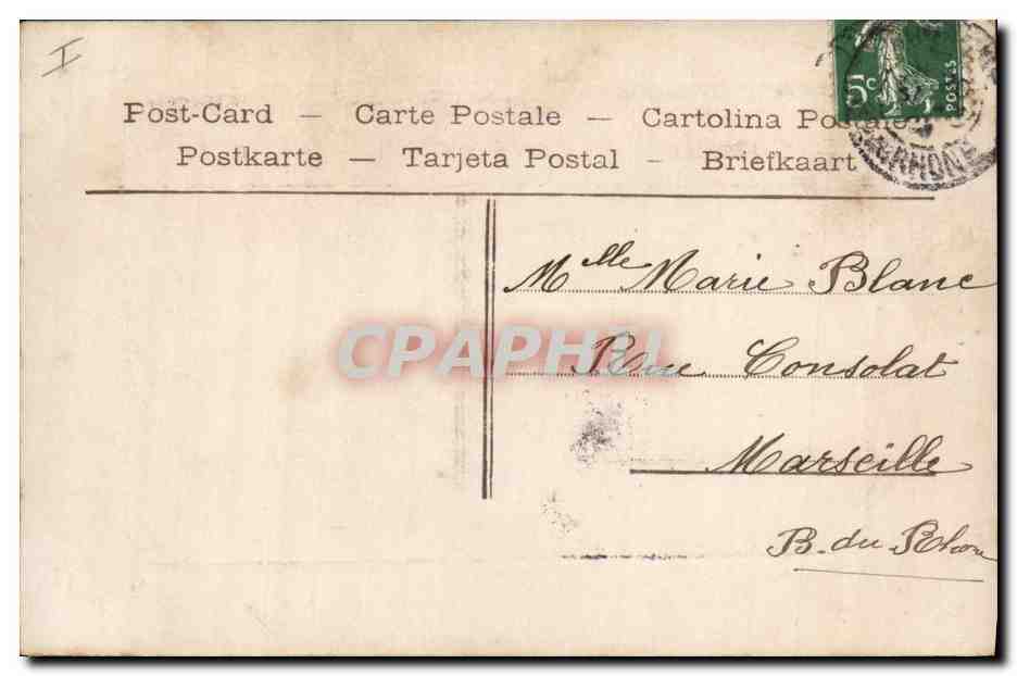 CPA Fantaisie Paques Poisson Femme  — Rückseite