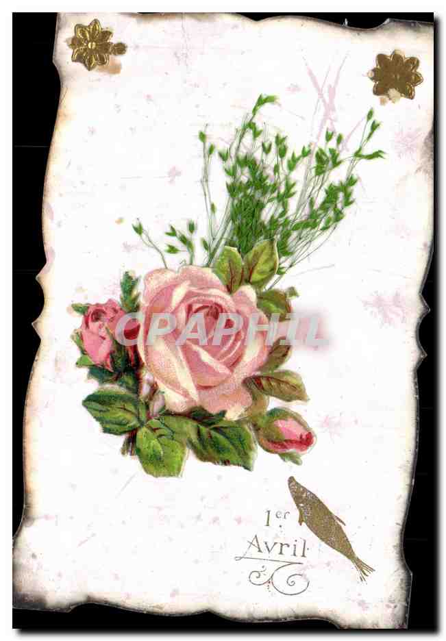 CPA Fantaisie Paques Poisson Fleurs 