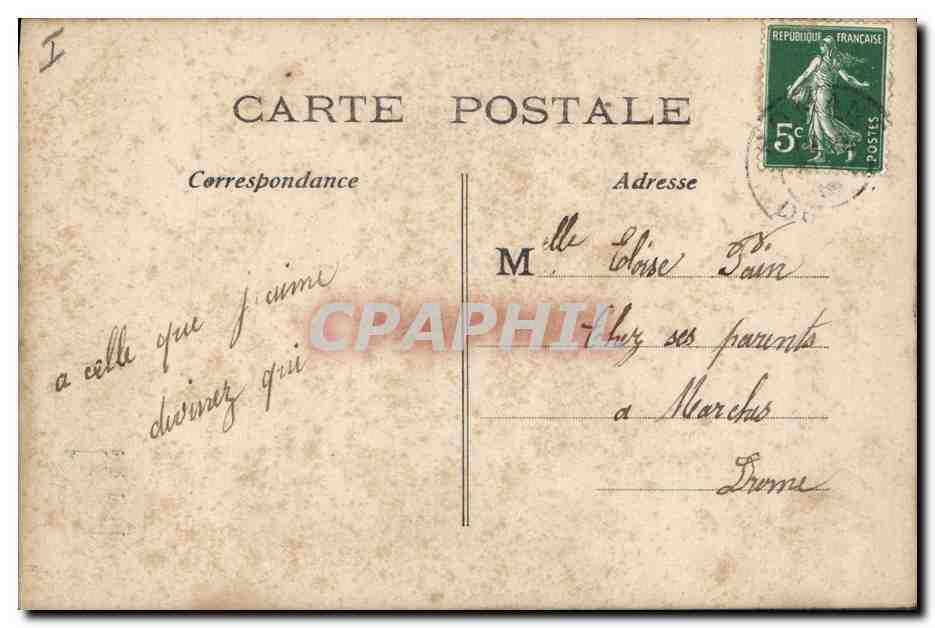 CPA Fantaisie Paques Poisson Femme  — Rückseite