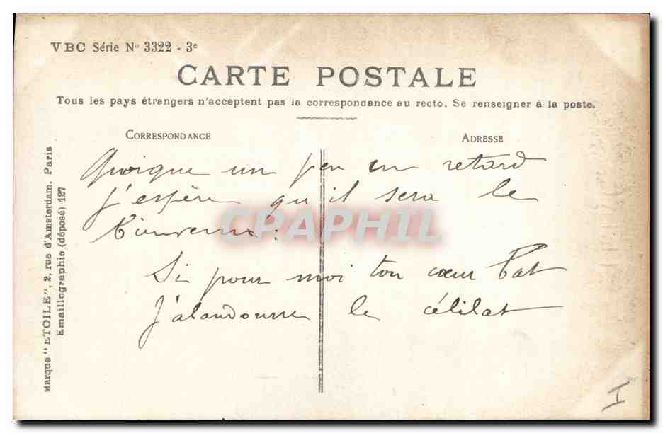 CPA Fantaisie Paques Poisson Femme  — Rückseite