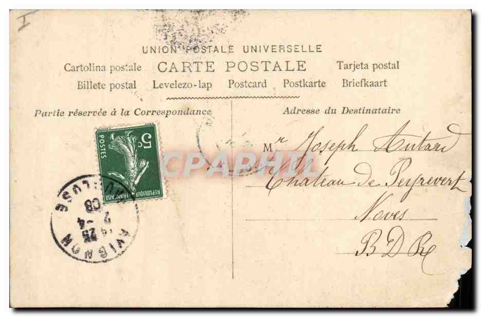 CPA Fantaisie Paques Poisson Femme  — Rückseite