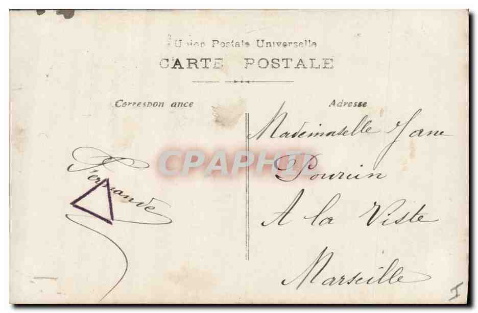 CPA Fantaisie Paques Poisson Femme  — Rückseite
