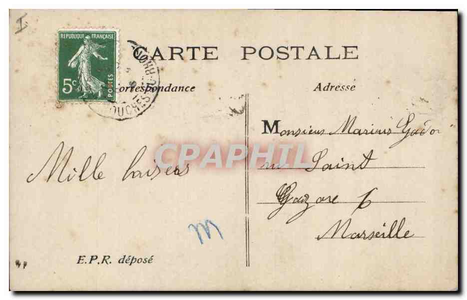CPA Fantaisie Paques Poisson Femme  — Rückseite