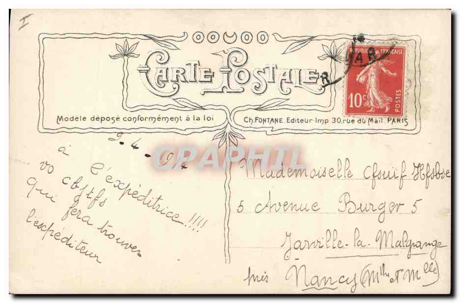 CPA Fantaisie Paques Poisson Enfant  — Rückseite