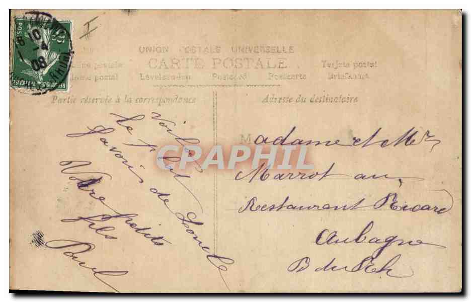 CPA Fantaisie Paques Poisson Enfant  — Rückseite