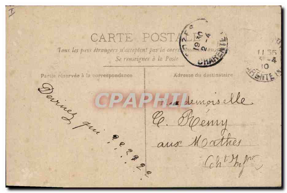 CPA Fantaisie Paques Poisson Femme  — Rückseite