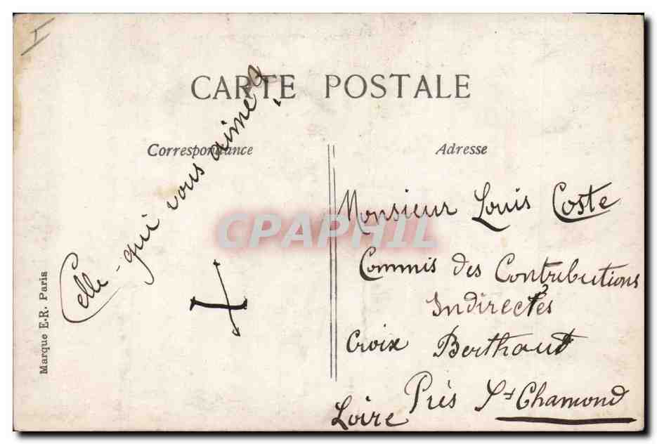 CPA Fantaisie Paques Poisson Femme  — Rückseite