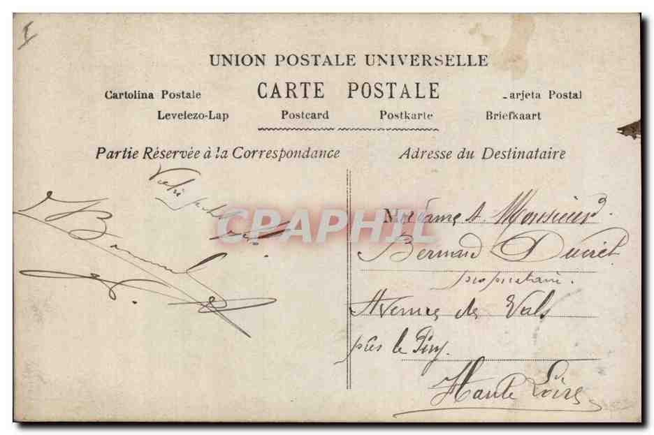 CPA Fantaisie Paques Poisson Femme  — Rückseite