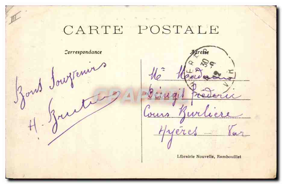 Équipage de Bonnelles — Forêt de Rambouillet — Cerf au bord de l'étang de la Tour — Reverso