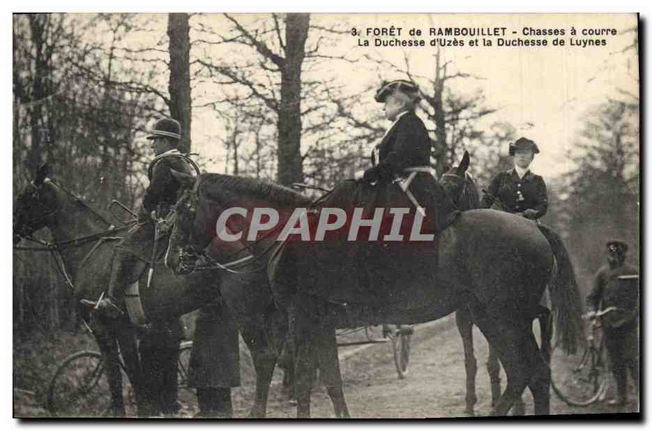 Forêt de Rambouillet — Chasses à courre — La Duchesse d'Uzès et la Duchesse de Luynes