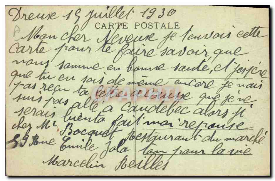 Forêt de DREUX (E. et L.) - Le Pavillon - Rendez-vous de Chasse — G. Foucanit, édit., Droux — Verso