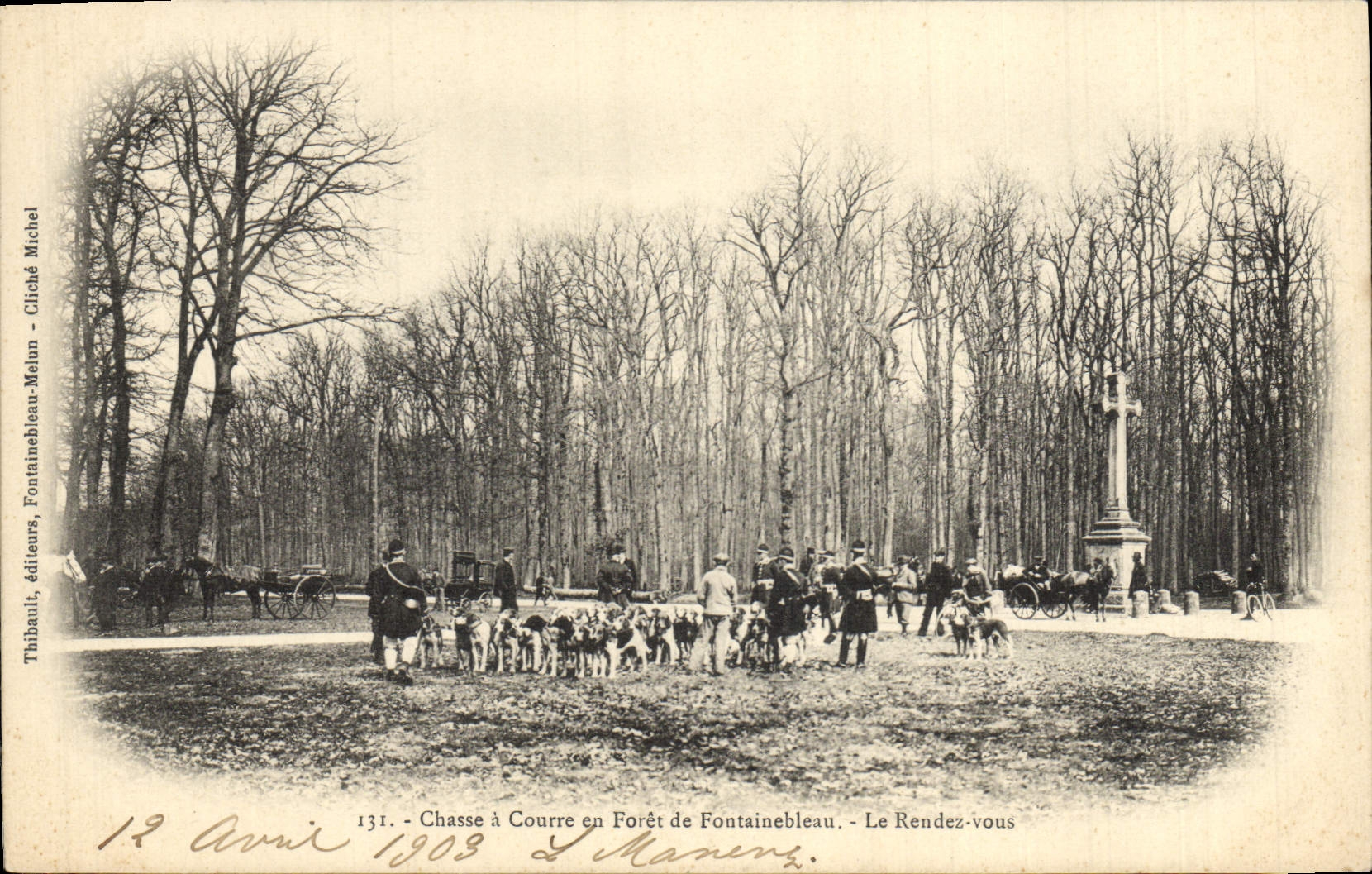 Chasse à Courre en Forêt de Fontainebleau — Le Rendez-vous — Thibault, éditeurs, Mélun, n°131