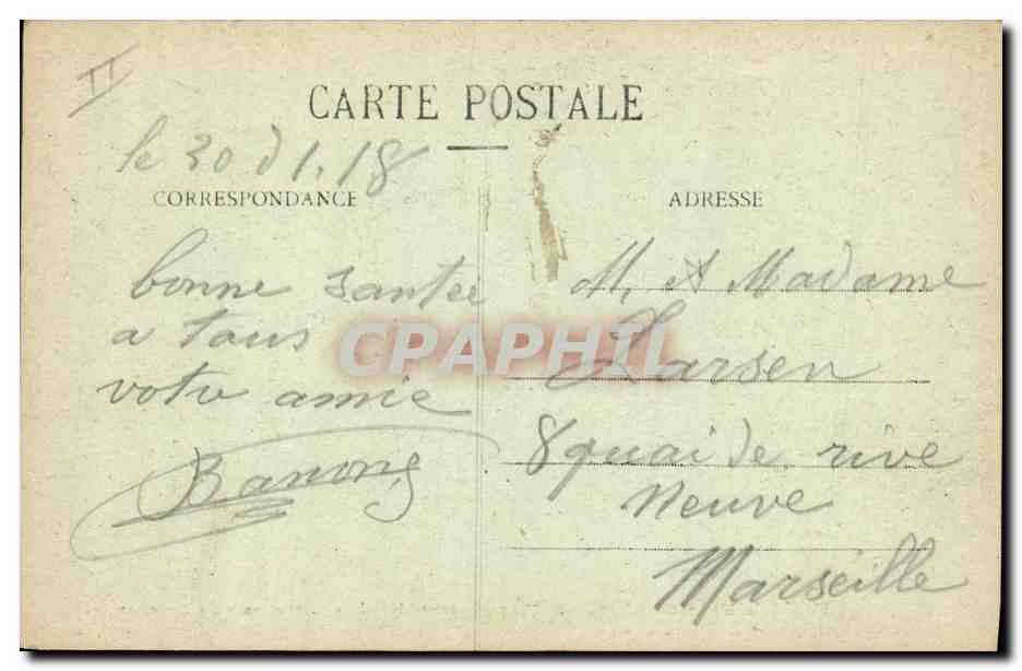 Hallali de Cerf sur un toit à Haramont — Forêt de Villers-Cotterêts — Équipage Menier — n°120 — Risse, lib.édit. à Villers-Cotterêts — Verso